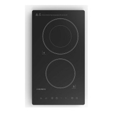 CROWN VCP 32D Κεραμική Εστία Domino Εντοιχιζόμενη με διπλή ζώνη Black